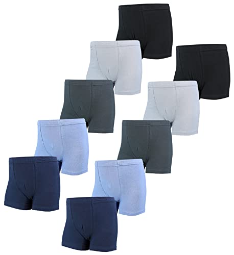 TupTam Boxershorts – Kinder Boxershorts Unterwäsche, Unterhosen im 10er oder 5er Pack, Farbe: 10er Pack Schwarz Dunkelblau Blau, Größe: 128-134