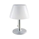 ACHTUNG!!! jetzt LICHTFARBE WARMWEISS 3000K. Diese Solartischlampe platziert auf einem Gartentisch, dem Balkon oder auf der Terasse, sorgt für ein tolles Ambiente. Die im inneren verbaute Leuchtdiode strahlt dabei den Schirm sanft und gleichmäßig aus.