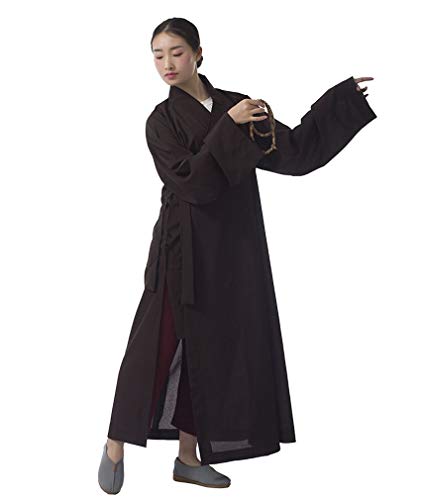 DGXIN Buddhist Monk Robe HaiQing Meditation Gown Brown