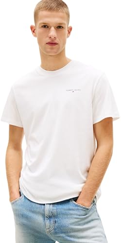 Tommy Jeans Herren 2er Pack T-Shirts Kurzarm Slim Linear mit Rundhalsausschnitt, Mehrfarbig (Ecru/Bahama Green), XXXL – Ansicht 6