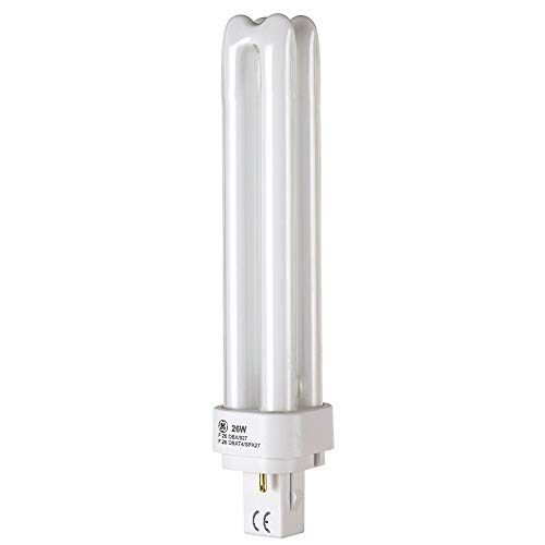 Image of GE Lighting CFL 26W, Plug in 2 Pin Double Biax Compact Fluorescent Replacement Bulb, Warm White