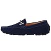 Jamron Mens Elegant Buckle Loafers Comfort Suede Driving Shoes Stylish Moccasin Slippers Navy SN19020 UK8 #1