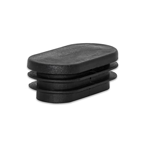 Image of Flyshop 20 x 40 mm OD Black Plastic Plug Oval Tubing End Cap Tube Chair Furniture Glide 8 Pack 13 /16 inch x 1-9 /16 inch