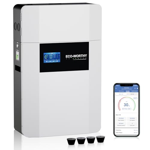 ECO-WORTHY 48V 100Ah Wall-Mount Indoor LiFePO4 Lithium Battery with Conduit Box, Bluetooth & WiFi, Low-Temperature Protection, for Off-Grid Systems, Home Backup Power