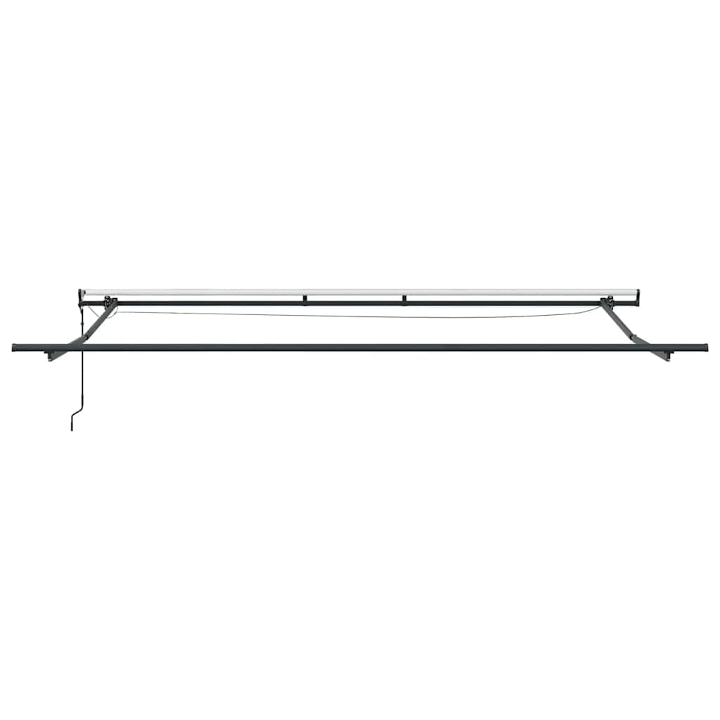 Toldo de 500 x 300 cm, antracita y blanco, con iluminación LED y sensor de viento, estructura de aluminio, protección solar, terraza, balcón, paño resistente a la intemperie para jardín