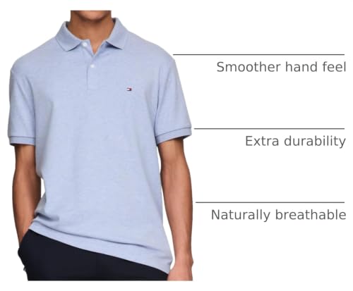 Image of Tommy Hilfiger Mens Short Sleeve Casual Polo Shirts in Regular Fit with Liquid Cotton