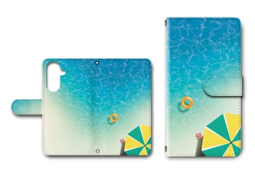 Galaxy A57 5G SC-54G �P�[�X �蒠�^�P�[�X �J���������� �_�C�A���[ �X�}�z�g�уJ�o�[ -Beach in Summer- [�f�U�C��E] �M�����N�V�[A57 dc-910