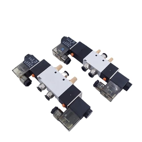 JJKKOZVQF 1 válvula solenoide 4V120-06, 4V130C, 4V220-08, 4V230C-08, 4V320-10 y 4V420 con Conector de silenciador de 4 mm, 6 mm, 8 mm, 10 mm y 12 mm, 5/2 y 5/3(4V120-06)