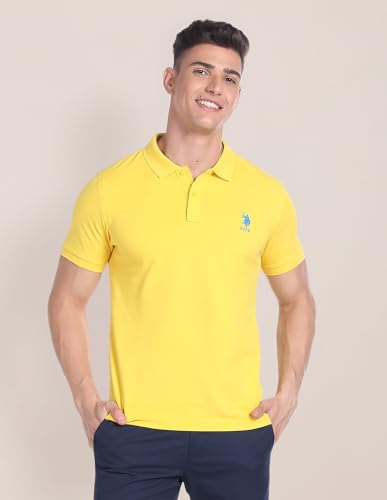Image of U.S. Polo ASSN. Men's Cotton Slim Fit Solid Polo Shirt