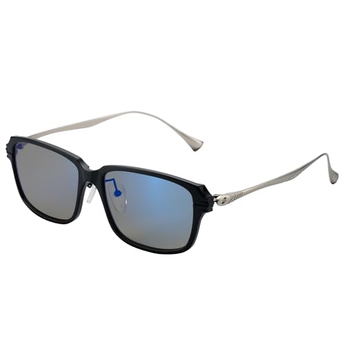 Zeque(ゼクー) 偏光サングラス JAKE(ジェイク) F-2202 マットブラック&シルバー TRUEVIEW SPORTS/BLUE MIRROR（Amazon）