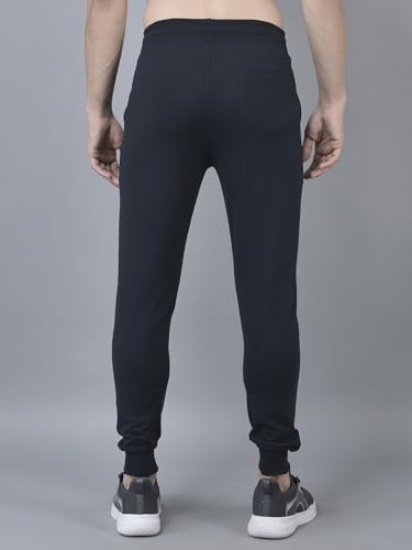 Image of Dollar Cotton Rich French Terry Fabric Solid Men's Jogger | Contrast Cut & sew Panels | Derby Rib Waistband with Drawcord | Cross Pockets with Zip on one Side | Embossed Logo Branding on Front Panel
