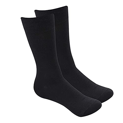 Image of Calf Length Full High Pure Cotton Plain Solid Color Formal Socks For Men and Boys - Pack of Pairs Free Size