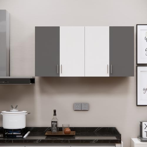 Image of SPECIALITY PANELS 4 Door Modular Wall Mounted Kitchen Cabinet with Adjustable Shelf Space Saving Storage Unit Durable Engineered Wood Cupboard for Kitchen Living Room Utility Organizer Furniture