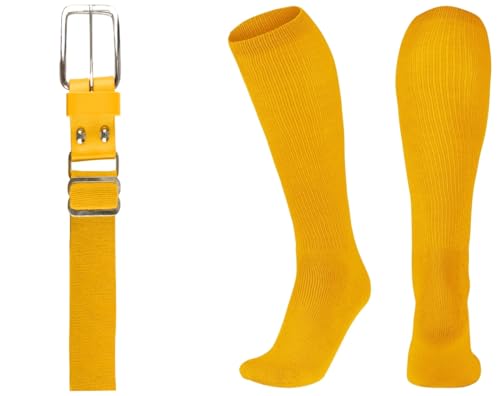 League Outfitters Brute Baseball Belt and Socks Combo Adjustable Baseball/Softball Belt for Youth, Boys, Girls, and Adult