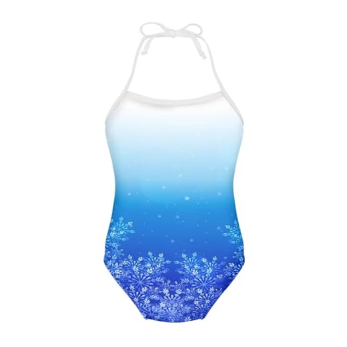 Image of Girls Christmas Halter Modest One Piece Swimsuit Hawaiian Summer Beach Swimwear 3-10 Years