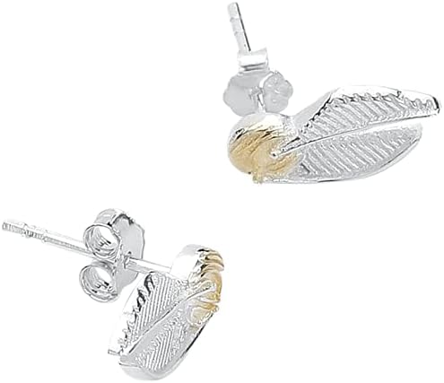 Harry Potter Official Sterling Silver Golden Snitch Stud Earrings- SE0004, Color: Silver, 10 mm by 10 mm - Image 3