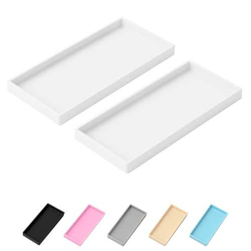 Mriluvy Vanity and Bathroom Tray, 7.7" ABS Countertop Organizer,Waterproof Vanity