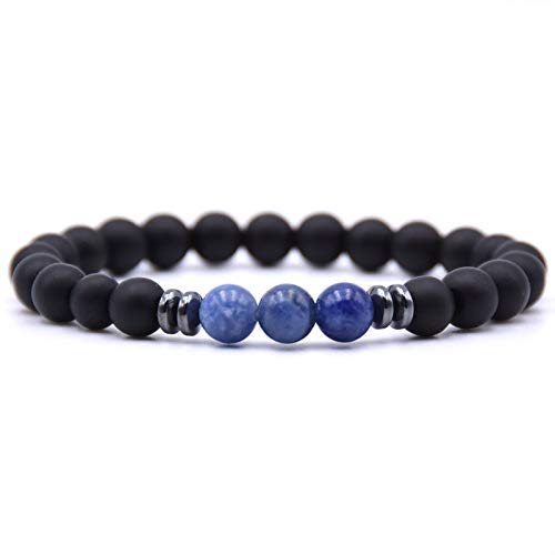20 unidades 8 mm negro mate natural rojo azul verde piedra ágata hematita pulsera para mujeres hombres energía yoga joyas