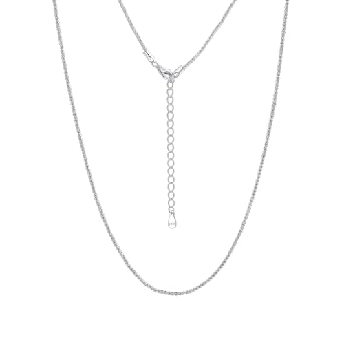 FaithHeart 925 Sterling Silver Chain Necklace for Women 1.3/1.8mm Round Box Chain Necklace Dainty & Sturdy Chain Necklaces for Women with Extender 16/18/20/22/24 Inches Length 18 Inch Width