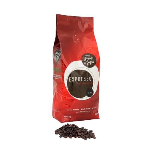 Mauri E Peppe Espresso 1000g Ganze Kaffeebohnen - Original Italienisches Rösthandwerk für höchste Ansprüche! Kaffee, Cappuccino, Espresso, Latte Macchiato