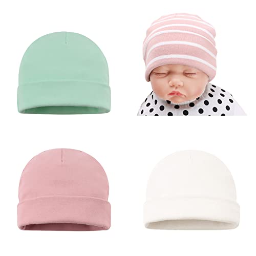 Image of Bamery Cotton Baby Girl Hat Preemie Boys Beanie Newborn Hospital Hats Winter Infant Hats for Girls