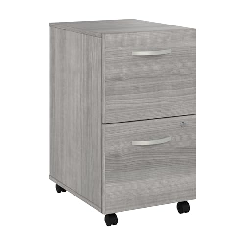 Bush Business Furniture Studio C 2 Drawer Mobile File Cabinet in Platinum Gray - Assembled, Rolling...