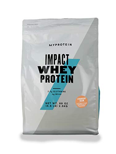 MyproteinÂ® Impact Whey Protein Powder, Strawberry Cream, 5.5 Lb (100 Servings)