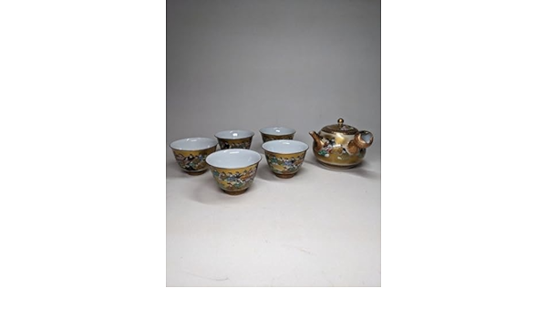九谷 錦山 造 三十六歌仙図 茶器揃 ／金襴手 急須 茶碗