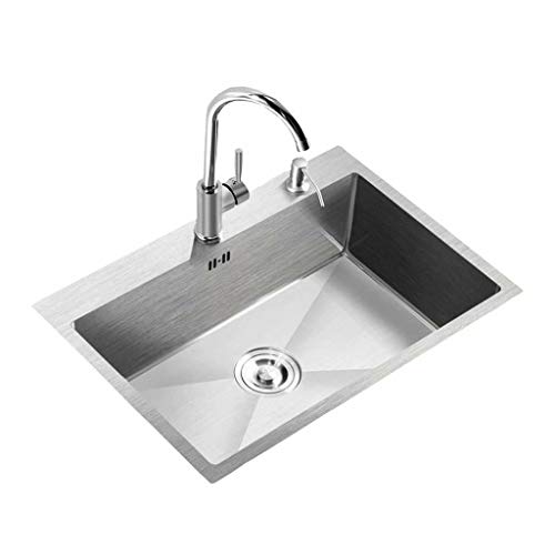 Badarmaturen Edelstahlspüle Küchenbesteck Clean Sink Geschirrspüler Gemüse Obst Reiniger (Farbe: Silber, Größe: 60Cm)
