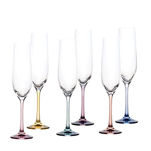 REGALOS LLUNA Set 6 copas cava modelo SPECTRUM 24 cm. cristal colores 19 cl. transparentes colores variados REGALOS LLUNA Set 6 copas cava modelo SPECTRUM 24 cm. cristal colores 19 cl. transparentes colores variados