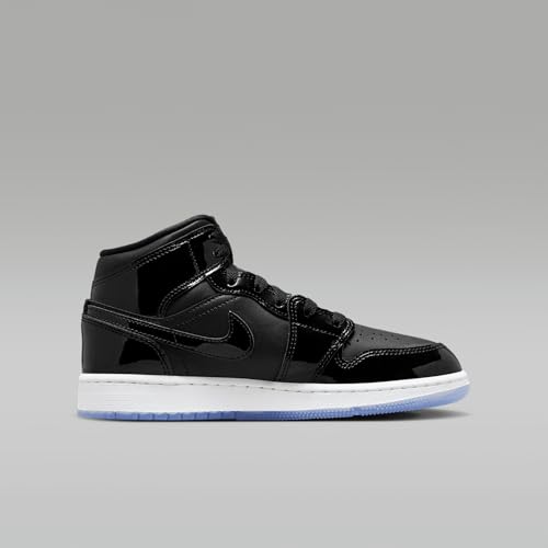 Image of Jordan Boy's Air 1 Mid SE (Big Kid) Black /Dark Concord /White 4.5 Big Kid M