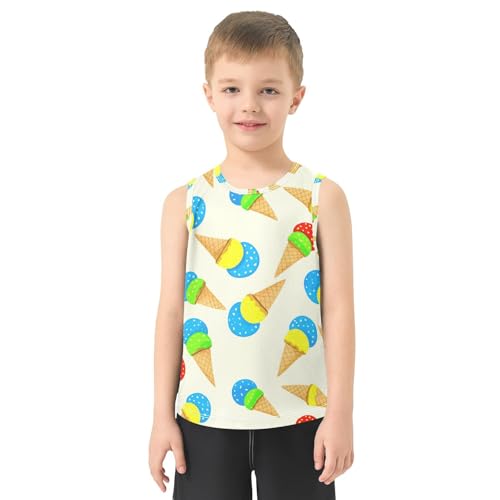 J JOYSAY Ice Cream Cone Beige Boys Tank Top Sleeveless Muscle Shirts Quick Dry Kids T-Shirts 3-15T2