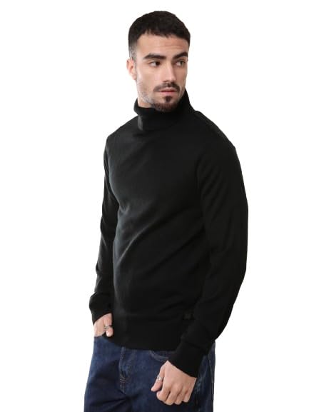 wrogn Men's Prime Black Turtle Neck Sweater-picture-19