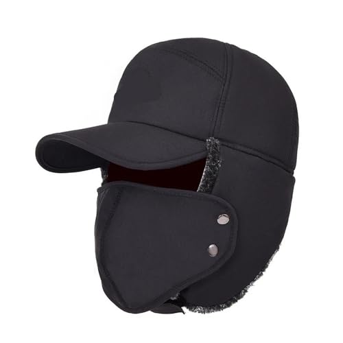 Bonnet de ski et pêche pour homme et femme doublé fausse fourrure thermique pour plein air
