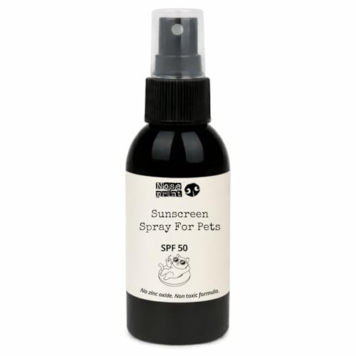 Noseprint Haustier Sonnencreme Spray SPF 50, 100ml, Wasserfest, Lecksicher, UVA/UVB Schutz, Hypoallergen, für Hunde und Katzen