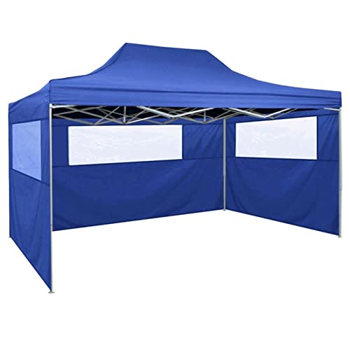Tente pliable 3x4,5 m bleue avec 3 murs amovibles pour camping