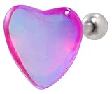 [From da Phactory] フロム ダ ファクトリー オーロラ ハート ストレートバーベル 16G サージカルステンレス 軟骨ピアス ボディピアス 1個(16G,パープル)