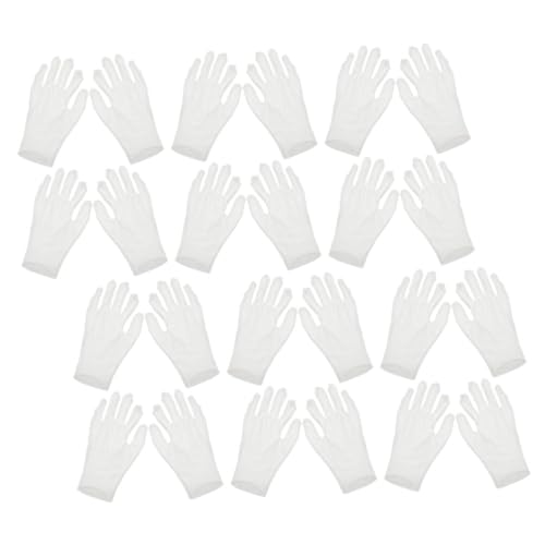 SOESFOUFU 12 Pairs Overnight Moisturizing Gloves White Cotton Gloves for Dry Hands Relief Adult Size