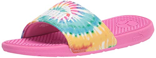 PUMA Cool Cat Tie Dye Slide Sandal, Phlox Pink White, 7 US Unisex Big Kid