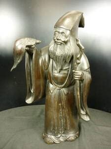 Amazon.co.jp: 唐金 寿老人と亀 置物 七福神 長寿延命 : ホーム＆キッチン