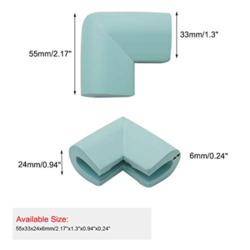 Image of uxcell 4pcs Foam Furniture Desks Tables Edge Cover Pads Protectors Corner Cushions Bumper Guards Blue