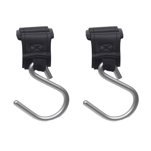 WEISUYUUS 2pieces Convenient Hook Aluminum Alloy PU Hook Stylish Pram Hooks Hangers for Bags Accessories