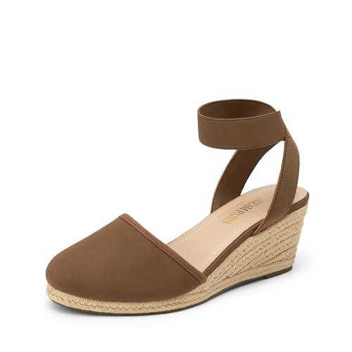 Image of DREAM PAIRS Women's Ankle Strap Wedge Sandals | Espadrilles Sandals, Elastic Ankle Strap, Cushioned Comfort for Summer Outfit, Fashion Dressy Shoes