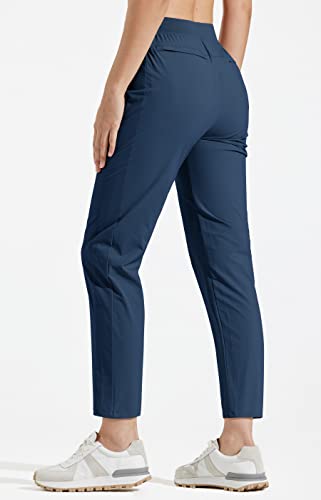 Libin Women’s Golf Pants Quick Dry Hiking Jogger Scrubs Lightweight Ankle Dress Pants For Women Business Casual, Navy L #TOP1