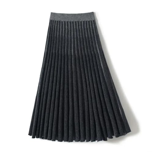 Women Cashmere Wool Skirt Midi Slim Contrast Color Style Knitted Casual Skirt4