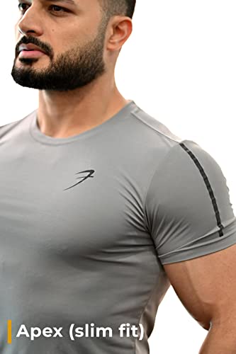 Image of Men's Solid Slim Fit Gym and Sports T-Shirt