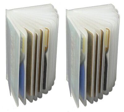 SET of 2-12 Page Plastic Wallet Insert Made in USA for Bifold Billfold or Trifolds Side Load