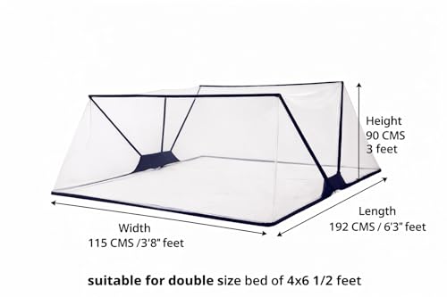 Image of Happy Penguin Mosquito Net [Foldable] Easy Setup | Lightweight Cotton, Portable & Ideal for Home & Travel | Strong & Breathable | Suitable for Double Bed [4x6.5]