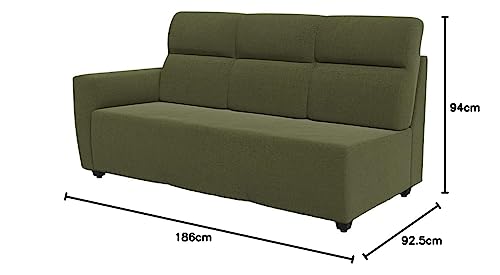 Image of Wakefit Sofa Set | 3 Year Warranty | Sofa 3 Seater, 3 Seater Sofa for Living Room, Wooden Sofa Set, 3 Seater + Right Aligned, Sofa for Living Room - Belize(Reflection : Green)