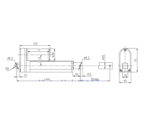 Actuador lineal ajustable 400mm para automatización del hogar 2